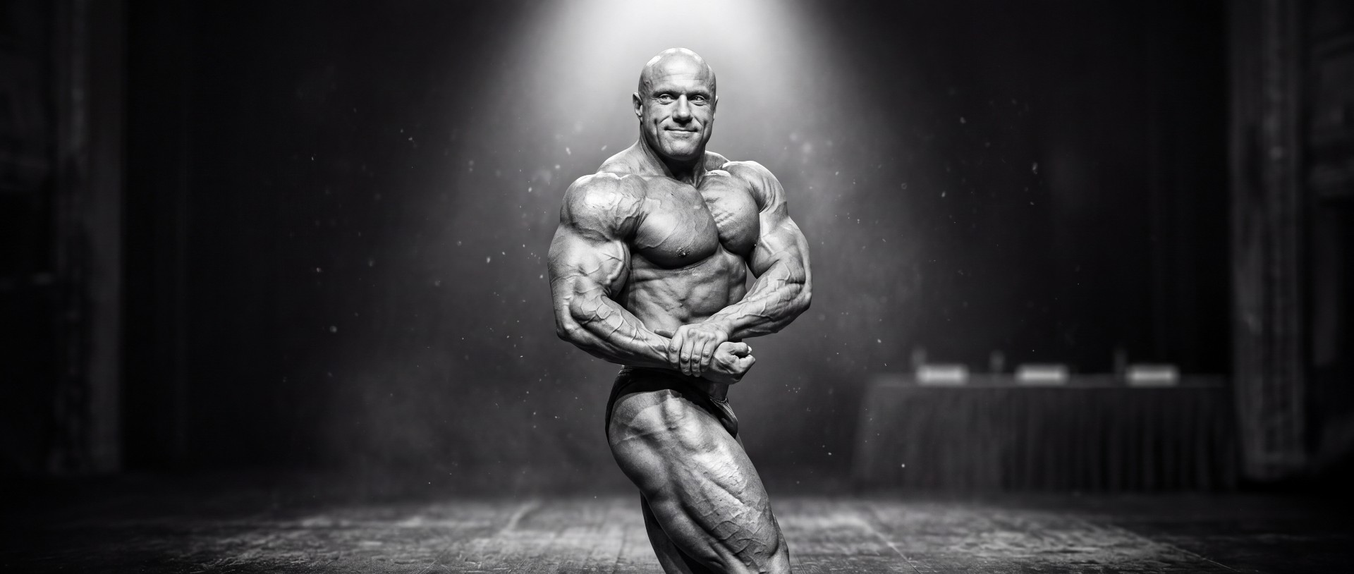 Heiko Kalbach – Side Chest Pose unter Spotlight